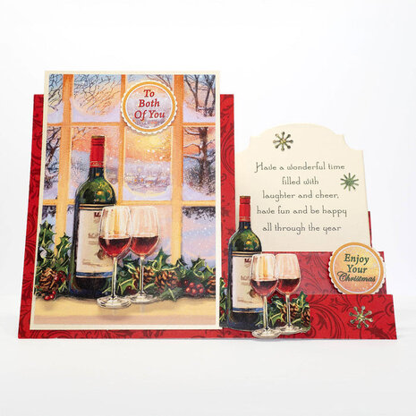 Katy Sue Designs Holly & Wine 3D Die-Cut Decoupage (3pcs) (11-DCD615)