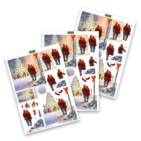 Katy Sue Designs A Christmas Walk 3D Die-Cut Decoupage (3pcs) (11-DCD616)