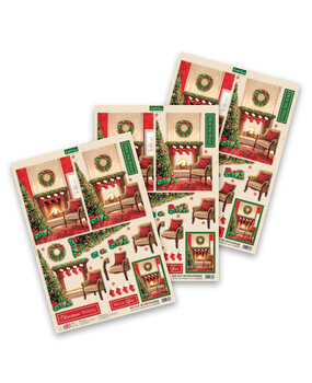 Katy Sue Designs Christmas Fireplace Scene 3D Die-Cut Decoupage (3pcs) (11-DCD728)
