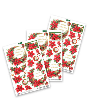 Katy Sue Designs Christmas Flowers 3D Die-Cut Decoupage (3pcs) (11-DCD731)