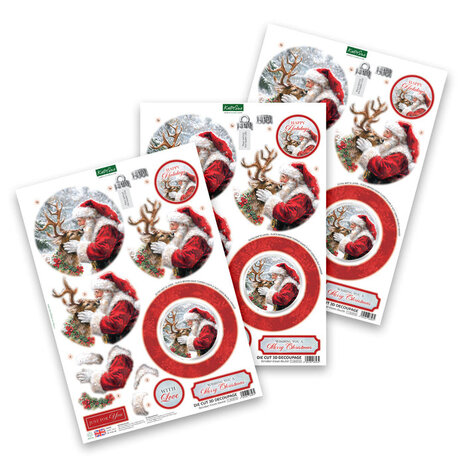 Katy Sue Designs Reindeer Kisses Bauble 3D Die-Cut Decoupage (3pcs) (11-DCD732)