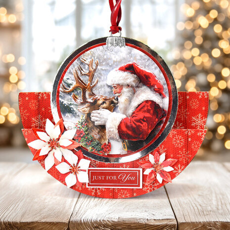 Katy Sue Designs Reindeer Kisses Bauble 3D Die-Cut Decoupage (3pcs) (11-DCD732)