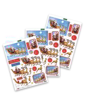 Katy Sue Designs Santa in the Sky 3D Die-Cut Decoupage (3pcs) (11-DCD733)