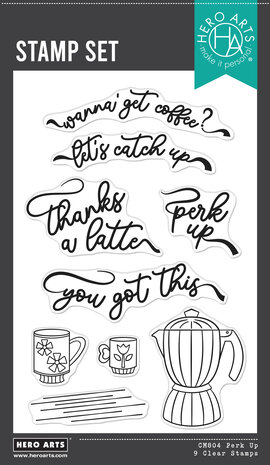 Hero Arts What's Brewing? Perk Up Clear Stamps (CM804) Hero Arts What's Brewing? Perk Up Clear Stamps (CM804)