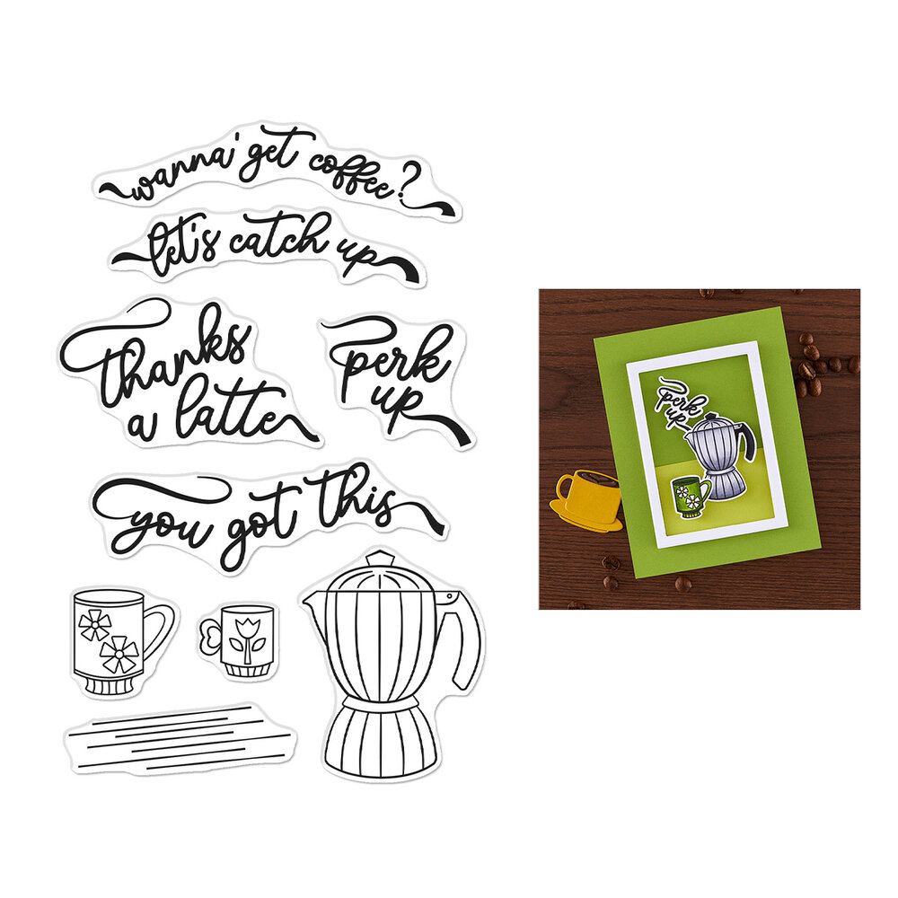 Hero Arts What's Brewing? Perk Up Clear Stamps (CM804) Hero Arts What's Brewing? Perk Up Clear Stamps (CM804)