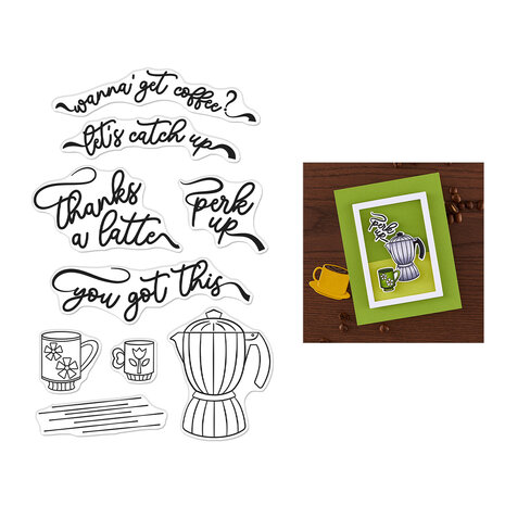 Hero Arts What's Brewing? Perk Up Clear Stamps (CM804) Hero Arts What's Brewing? Perk Up Clear Stamps (CM804)