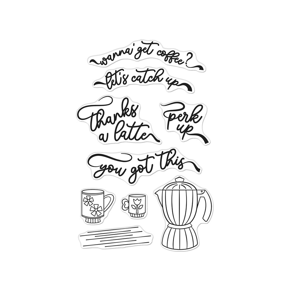 Hero Arts What's Brewing? Perk Up Clear Stamps (CM804) Hero Arts What's Brewing? Perk Up Clear Stamps (CM804)