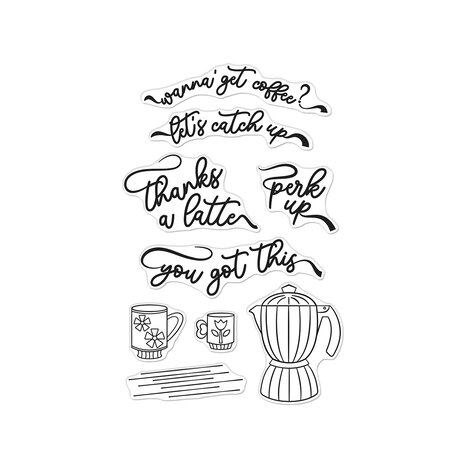 Hero Arts What's Brewing? Perk Up Clear Stamps (CM804) Hero Arts What's Brewing? Perk Up Clear Stamps (CM804)