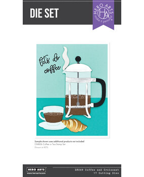 Hero Arts What's Brewing? Die Set Coffee and Croissant (DF249)