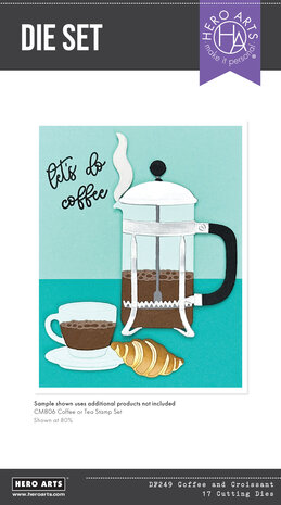 Hero Arts What's Brewing? Die Set Coffee and Croissant (DF249)