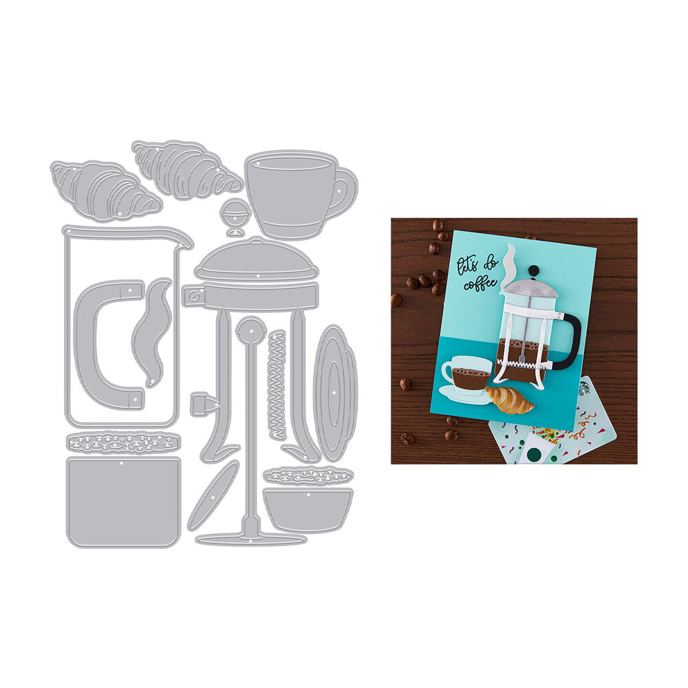 Hero Arts What's Brewing? Die Set Coffee and Croissant (DF249)