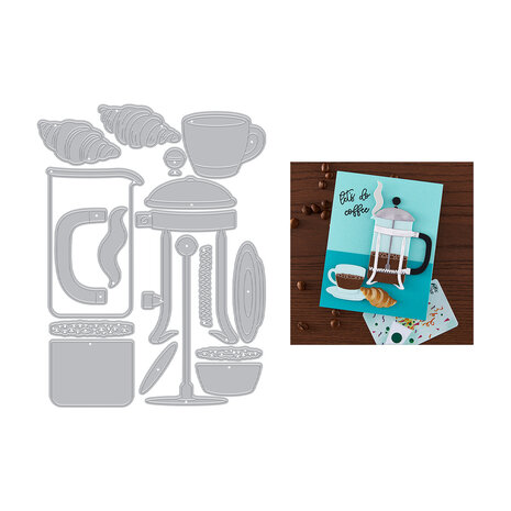 Hero Arts What's Brewing? Die Set Coffee and Croissant (DF249)