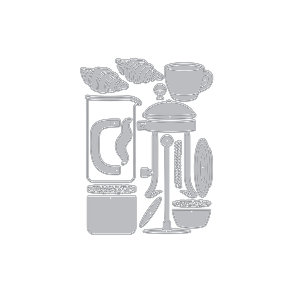 Hero Arts What's Brewing? Die Set Coffee and Croissant (DF249)