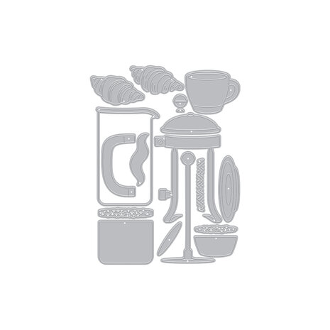 Hero Arts What's Brewing? Die Set Coffee and Croissant (DF249)