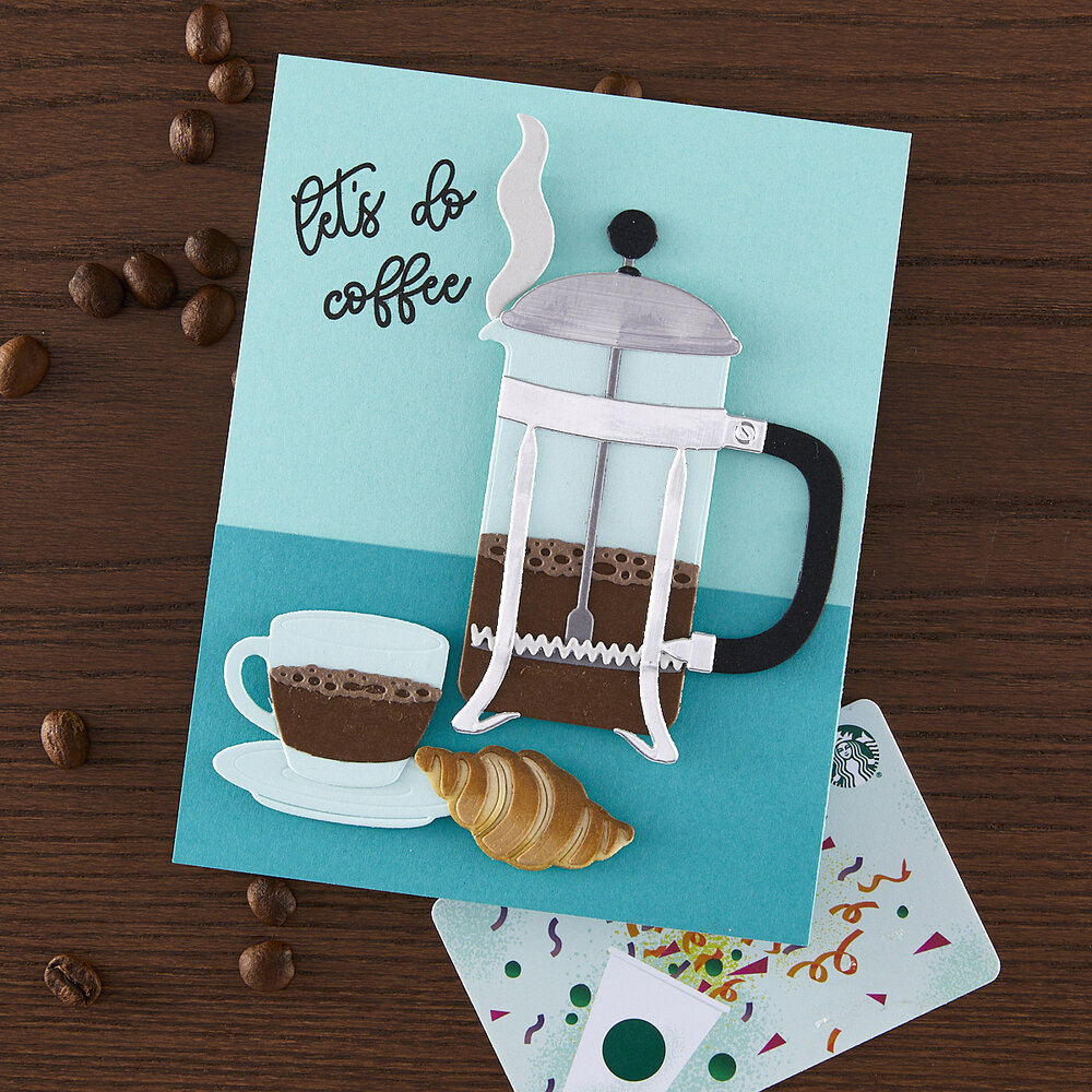 Hero Arts What's Brewing? Die Set Coffee and Croissant (DF249)