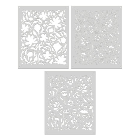 Hero Arts What's Brewing? Color Layering Stencils Delft Floral (SA304)