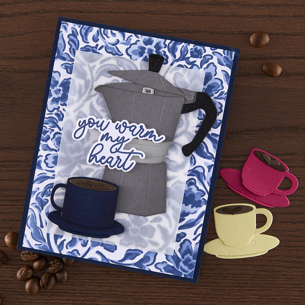 Hero Arts What's Brewing? Color Layering Stencils Delft Floral (SA304)