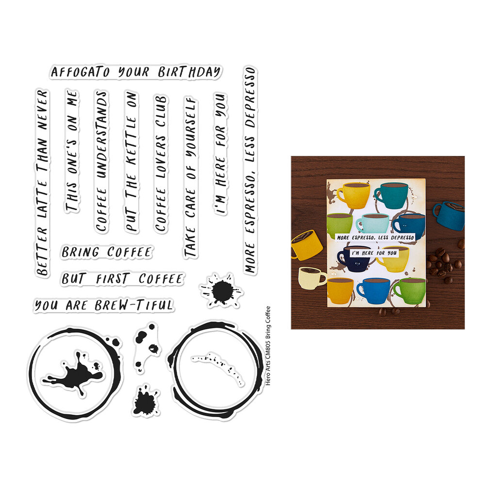 Hero Arts What's Brewing? Bring Coffee Clear Stamps (CM805) Hero Arts What's Brewing? Bring Coffee Clear Stamps (CM805)