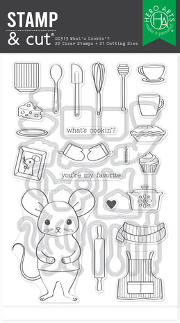 Hero Arts Retro Kitchen Stamp & Cut What's Cookin'? (DC313) Hero Arts Retro Kitchen Stamp & Cut What's Cookin'? (DC313)
