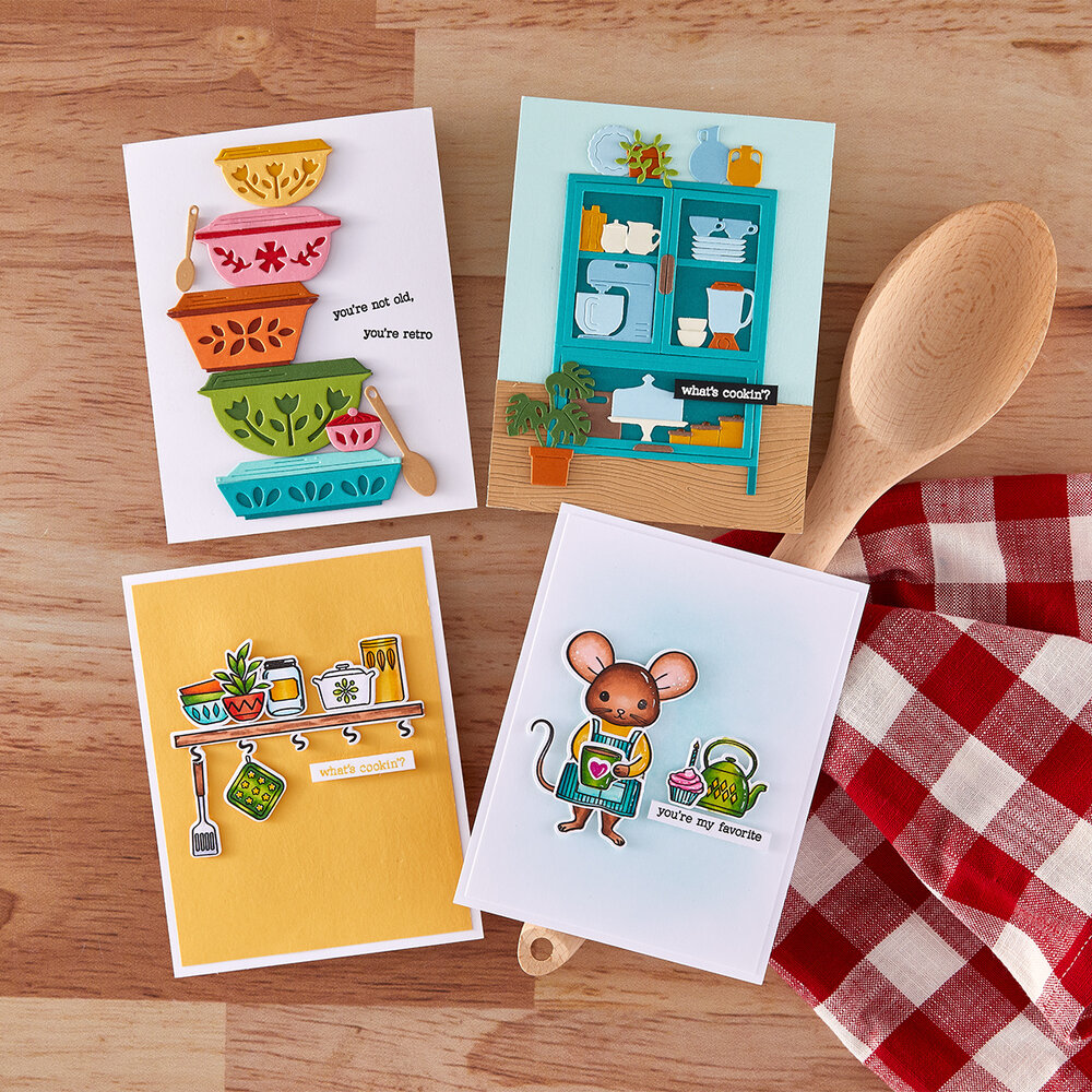 Hero Arts Retro Kitchen Stamp & Cut What's Cookin'? (DC313) Hero Arts Retro Kitchen Stamp & Cut What's Cookin'? (DC313)