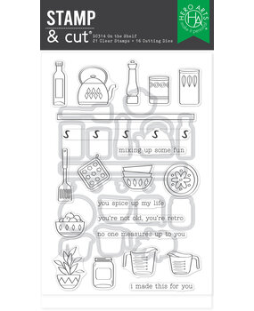 Hero Arts Retro Kitchen Stamp & Cut On the Shelf (DC314) Hero Arts Retro Kitchen Stamp & Cut On the Shelf (DC314)