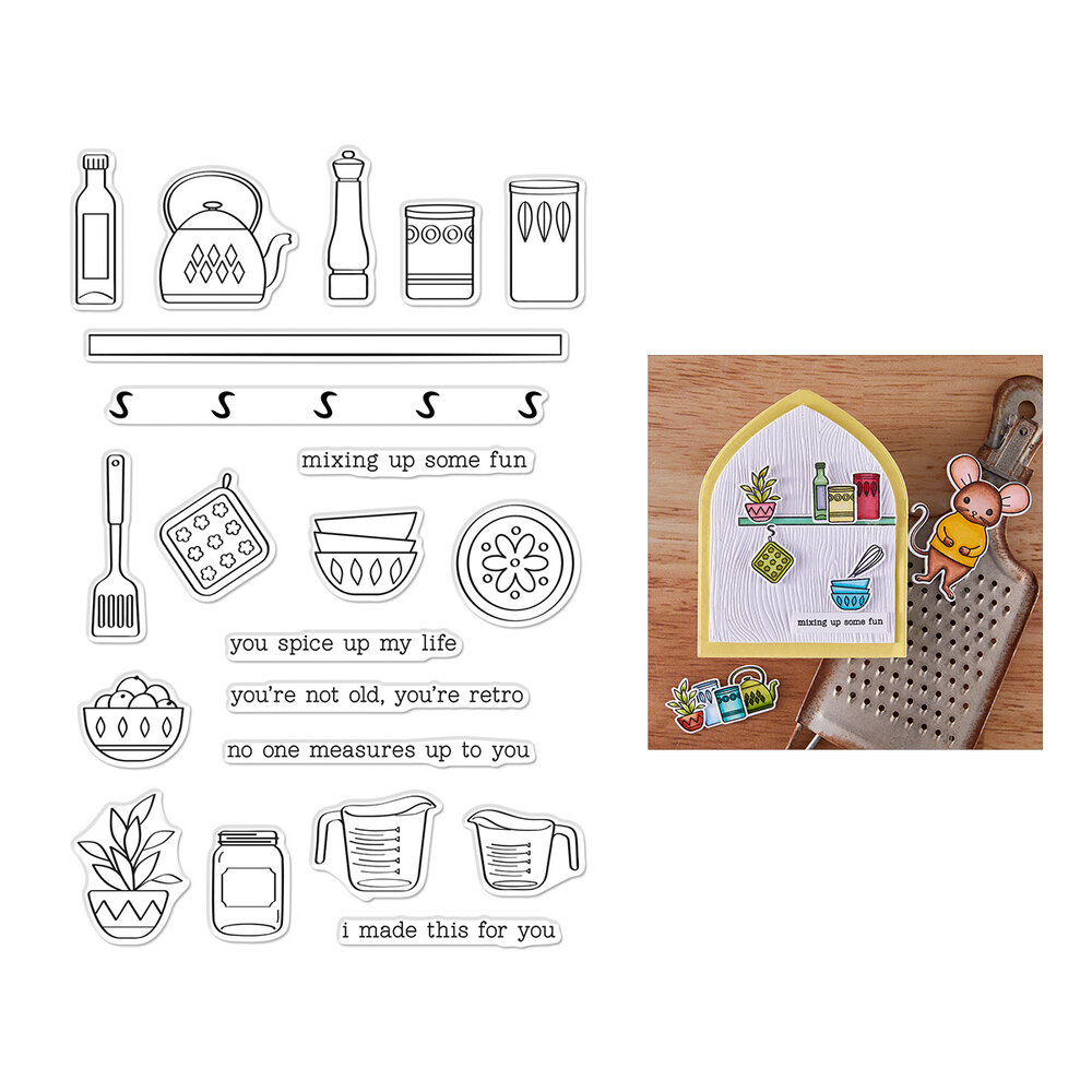 Hero Arts Retro Kitchen On the Shelf Clear Stamps (CM803) Hero Arts Retro Kitchen On the Shelf Clear Stamps (CM803)