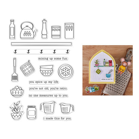 Hero Arts Retro Kitchen On the Shelf Clear Stamps (CM803) Hero Arts Retro Kitchen On the Shelf Clear Stamps (CM803)