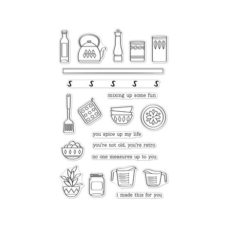Hero Arts Retro Kitchen On the Shelf Clear Stamps (CM803) Hero Arts Retro Kitchen On the Shelf Clear Stamps (CM803)