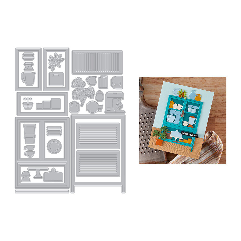 Hero Arts Retro Kitchen Die Set Classic Cabinet (DF246) Hero Arts Retro Kitchen Die Set Classic Cabinet (DF246)