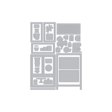 Hero Arts Retro Kitchen Die Set Classic Cabinet (DF246) Hero Arts Retro Kitchen Die Set Classic Cabinet (DF246)