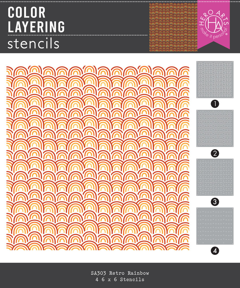 Hero Arts Retro Kitchen Color Layering Stencils Retro Rainbow (SA303) Hero Arts Retro Kitchen Color Layering Stencils Retro Rainbow (SA303)