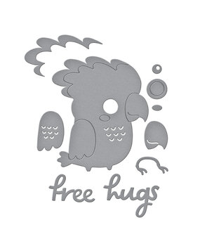 Spellbinders Cheerful Chirps Etched Dies Free Hugs Oscar (S2-432)