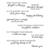 Spellbinders Cheerful Chirps Clear Stamp Set Spread Your Wings Sentiments (STP-252)