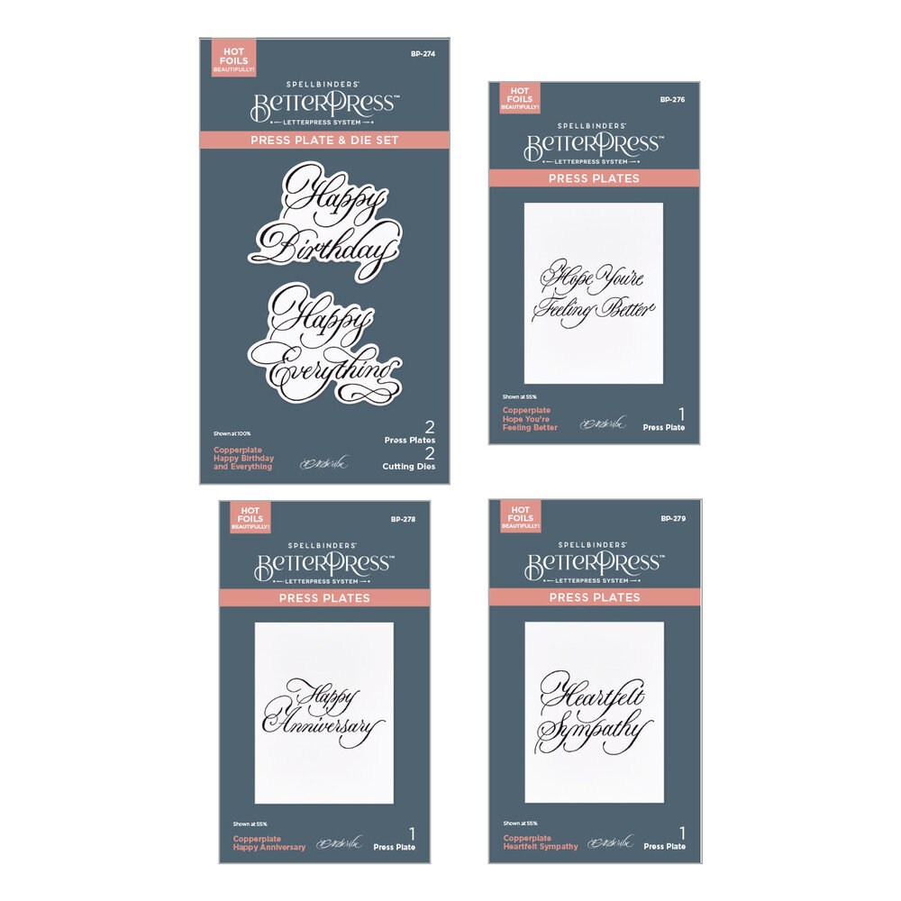 Spellbinders Copperplate Happy Everything BetterPress Bundle (BD-0936) Spellbinders Copperplate Happy Everything BetterPress Bundle (BD-0936)