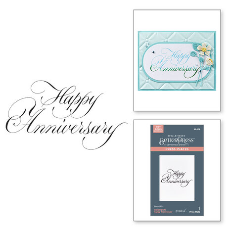 Spellbinders Copperplate Happy Everything BetterPress Plate Happy Anniversary (BP-278) Spellbinders Copperplate Happy Everything BetterPress Plate Happy Anniversary (BP-278)