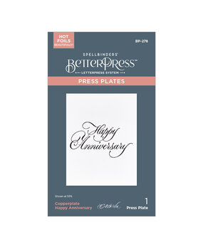 Spellbinders Copperplate Happy Everything BetterPress Plate Happy Anniversary (BP-278)
