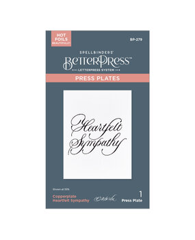 Spellbinders Copperplate Happy Everything BetterPress Plate Heartfelt Sympathy (BP-279)