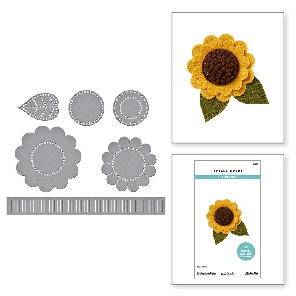 Spellbinders Summer Felt Stitch & Create Etched Dies Sunflower Bloom (S6-257) Spellbinders Summer Felt Stitch & Create Etched Dies Sunflower Bloom (S6-257)