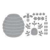 Spellbinders Summer Felt Stitch & Create Etched Dies Floral Beehive (S5-688)