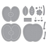 Spellbinders Summer Felt Stitch & Create Etched Dies Cheeky Apple (S7-274)