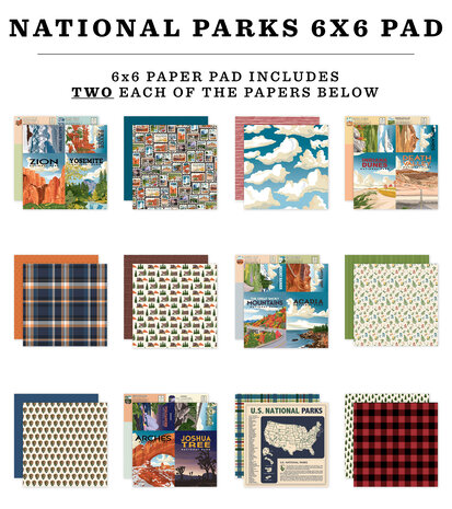 Carta Bella National Parks 6x6 Inch Paper Pad (CBN443023) Carta Bella National Parks 6x6 Inch Paper Pad (CBN443023)