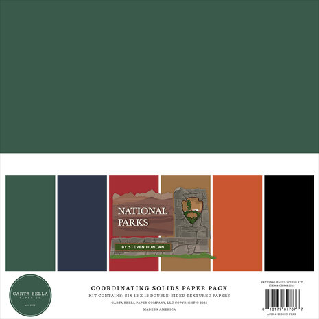 Carta Bella National Parks 12x12 Inch Coordination Solids Paper Pack (CBN443015) Carta Bella National Parks 12x12 Inch Coordination Solids Paper Pack (CBN443015)