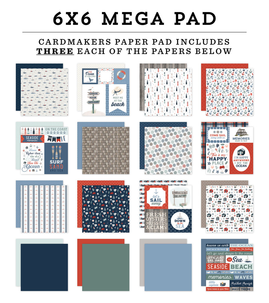 Carta Bella Seashore 6x6 Inch Cardmakers Mega Pad (CBSH444031)
