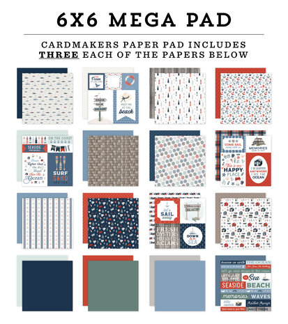 Carta Bella Seashore 6x6 Inch Cardmakers Mega Pad (CBSH444031)