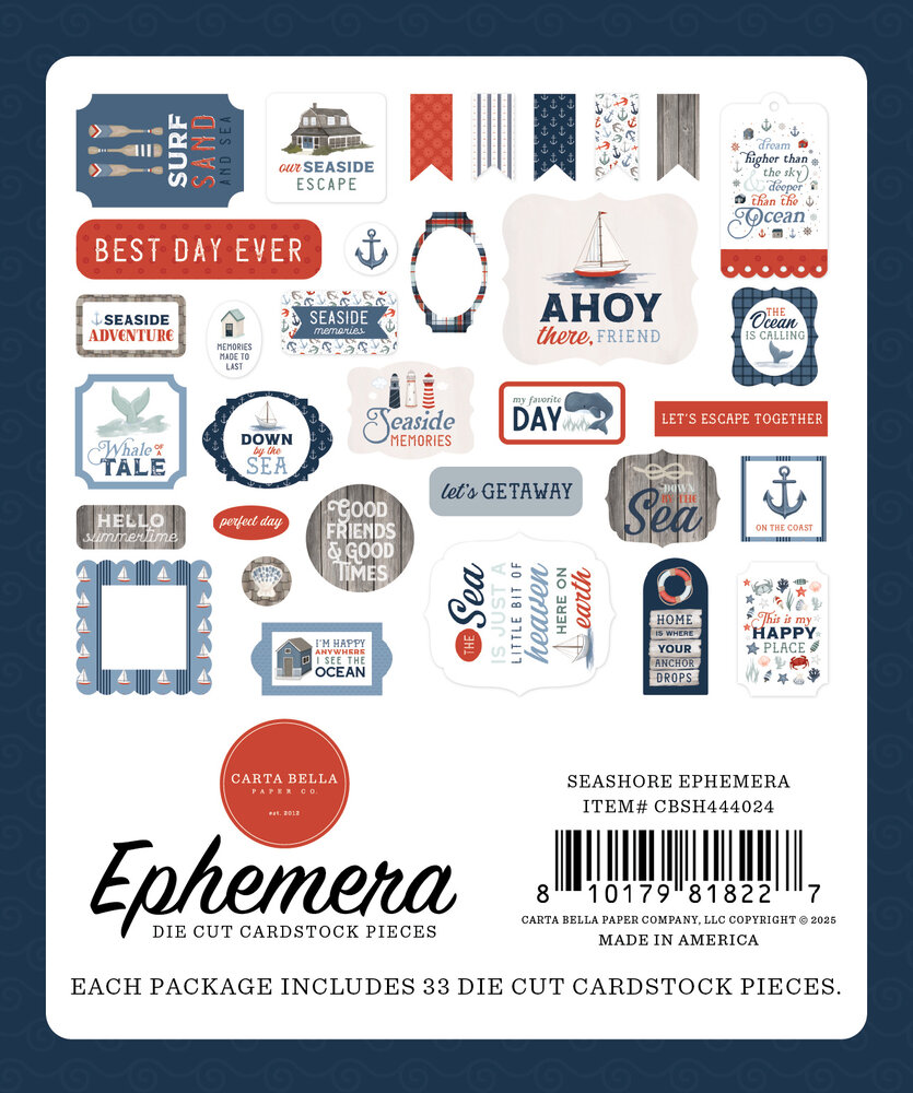 Carta Bella Seashore Ephemera (CBSH444024) Carta Bella Seashore Ephemera (CBSH444024)