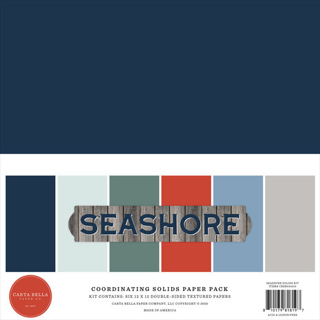 Carta Bella Seashore 12x12 Inch Coordination Solids Paper Pack (CBSH444015)