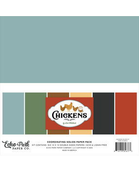 Echo Park Chickens 12x12 Inch Coordination Solids Paper Pack (CK448015)