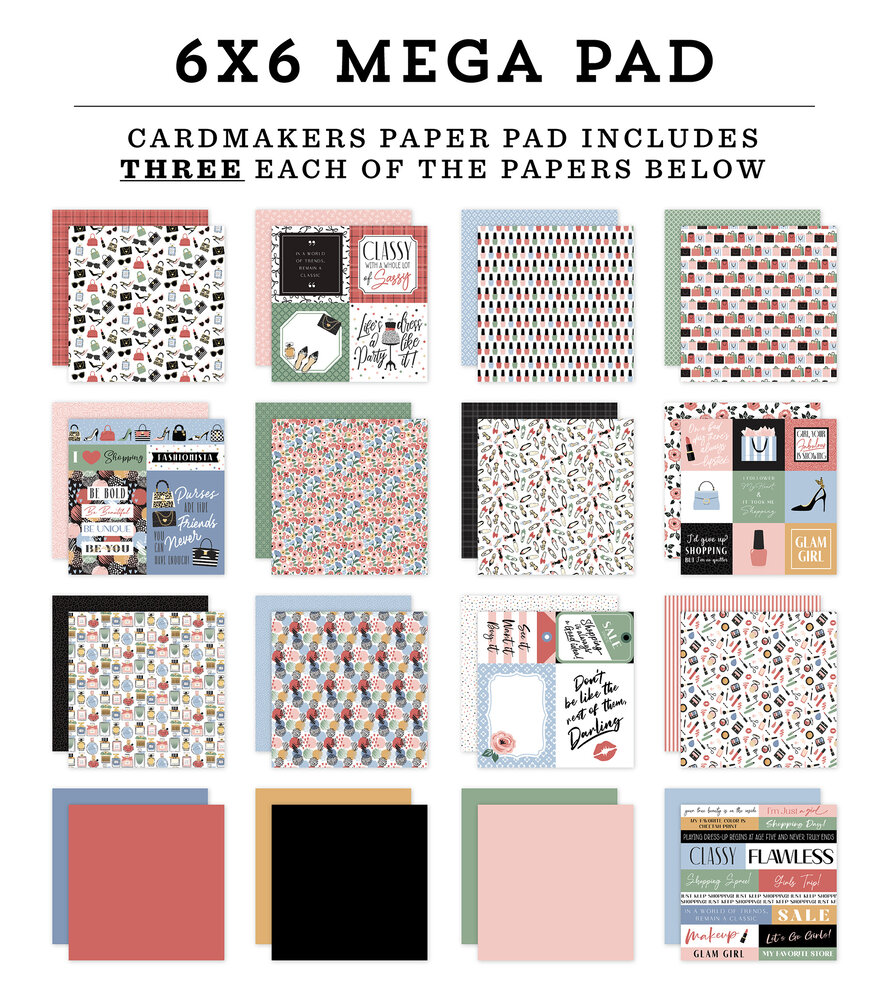 Echo Park Fashion 6x6 Inch Cardmakers Mega Pad (FSH445031) Echo Park Fashion 6x6 Inch Cardmakers Mega Pad (FSH445031)