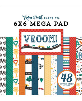 Echo Park Vroom! 6x6 Inch Cardmakers Mega Pad (VR447031) Echo Park Vroom! 6x6 Inch Cardmakers Mega Pad (VR447031)