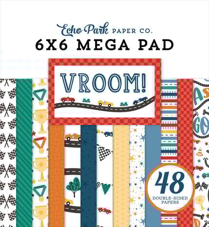 Echo Park Vroom! 6x6 Inch Cardmakers Mega Pad (VR447031) Echo Park Vroom! 6x6 Inch Cardmakers Mega Pad (VR447031)